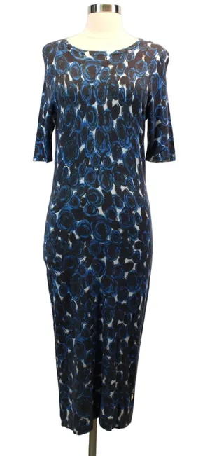 Love Moschino Womens‎ US 6 Abstract Floral Sweater Dress Blue Gray White thumbnail 1