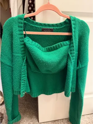 Two piece cardigan set Green Size L thumbnail 1