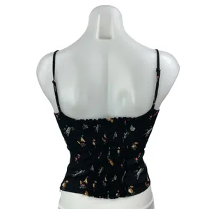 Reformation Grace Black Sleeveless Cami Camisole Bustier Crop Tank Top Size 4 thumbnail 3