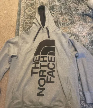 Grey North Face Logo sweatshirt thumbnail 1