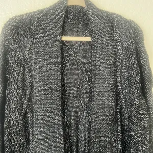 Puma Black and Gray Cardigan Sweater with Metallic‎ Shimmer XXL thumbnail 2