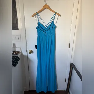 Lulus Attention Seeker Bright Blue Cowl Neck Maxi Dress Size Small NWT Formal thumbnail 4