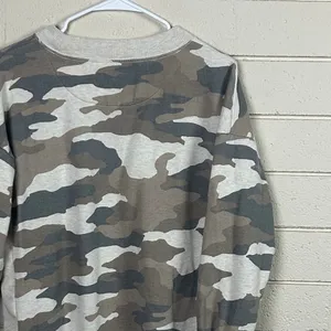 Aerie Good Vibes Gray Camo Oversized Crewneck Sweatshirt size S thumbnail 8