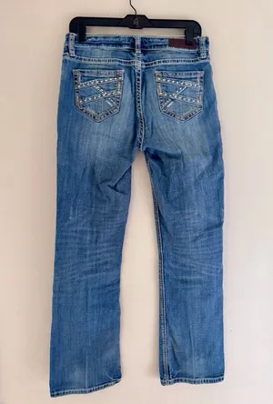 Rock & Roll Denim Medium Wash Mid Rise Bootcut Jeans Size 28x32 (see measures) thumbnail 3