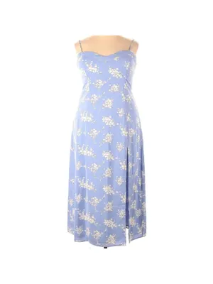 $130 Abercrombie & Fitch Blue Floral Camille Dress in XLT thumbnail 5