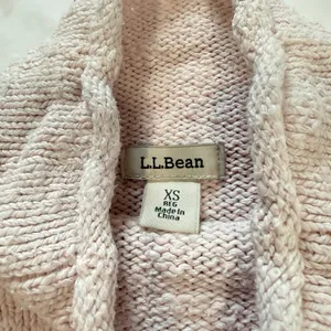 LL Bean pale‎ Pink Cotton Ragg Funnelneck Pullover Sweater Size XS thumbnail 11