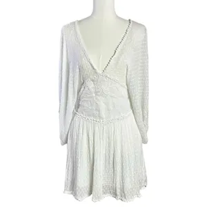 Free People Bohemian Ethereal Cottage Sweet Dreams Mini Dress in Tofu Small thumbnail 5