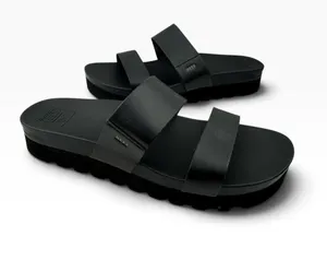 -REEF Cushion Vista Platform Sandal Womens 12 Black Comfort Slide Casual Shoe thumbnail 1