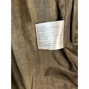 Michael Kors Women Olive Green Black Mixed Media Utility Jacket Small Brass Zip thumbnail 10