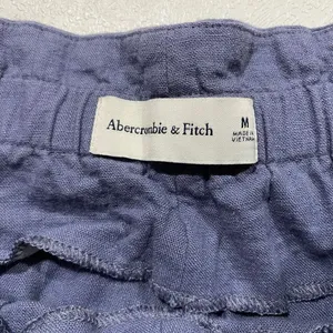 Abercrombie & Fitch Blue Linen Blend Belted Shorts Size M High Rise thumbnail 4