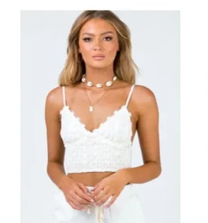 Princess Polly Kianna Top White Floral Lace Gold Detail Cami thumbnail 4
