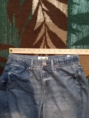 Seven7 Women's Wide Leg Illusion Denium Jean Stretchy Mid Rise Womens Xs thumbnail 7