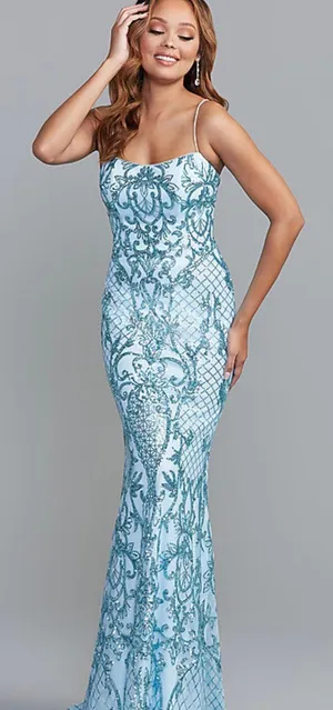 Blue Shimmer Prom Dress thumbnail 1