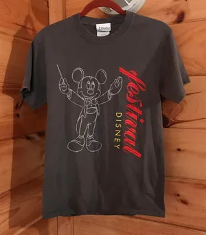 Disney AMAZING GREY MICKEY MOUSE FESTIVAL GRAPHIC TEE thumbnail 1