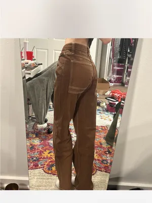 Brandy Melville John Galt Brown Carpenter Pants - Size S - Adjustable Waist thumbnail 7