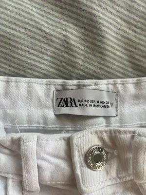 ZARA Jean Shorts White thumbnail 3