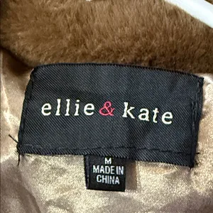 ELLIE & KATE Brown Faux Fur Teddy Bear Jacket Coat NWT Size Medium thumbnail 8