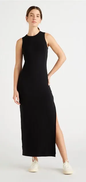Quince Black Tencel Jersey Tank Maxi Dress Size Small thumbnail 1