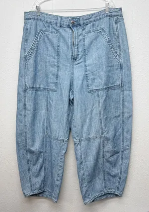 Universal Threads High Rise Easy Barrel Blue Jeans Womens 16 Ankle 100% Cotton thumbnail 1