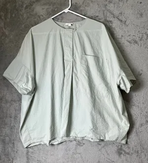 COS Smooth Cotton Top Light Gray Size 8 Oversized Minimalist Boxy Tunic thumbnail 1