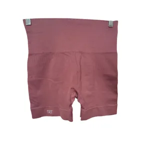 SET Active Sculptflex Bike Shorts Mauve Pink High Waist Seamless Size Small thumbnail 2