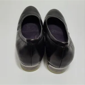 Vaneli Black Leather Round Toe‎ Ballet Flats Clear Lucite Block Heel Size 6.5 thumbnail 7