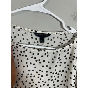 Banana Republic Womens Polka Dot 3/4 Slit Sleeve Blouse White‎ Black Small thumbnail 4