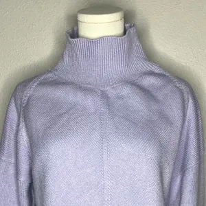 Maeve Anthropologie Lilac Crystal Mock Neck Tunic Sweater Stretch Knit thumbnail 7