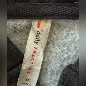 Anthropologie Daily Practice Henley Boxy Oversized Cropped Hooded Sweatshirt xs thumbnail 10