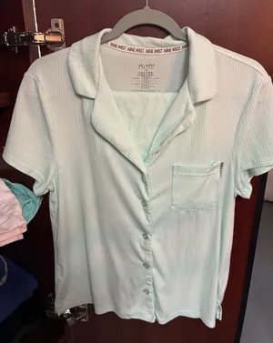 Women’s Nine West Brand Light Mint Short Sleeve Pocket Tee Sleepwear Set Size S thumbnail 1