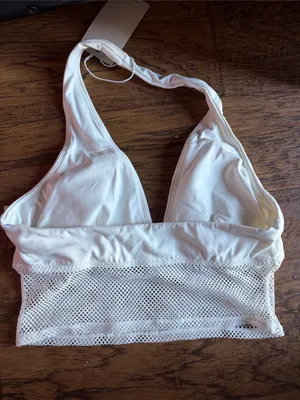 HALARA White Mesh Halter Bralette size Sm NWT thumbnail 2