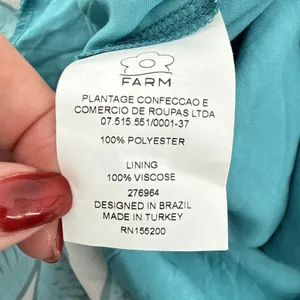 Farm Rio Anthropologie Ruffled Botanical Maxi Dress Tropical Teal‎ Pink Small thumbnail 12