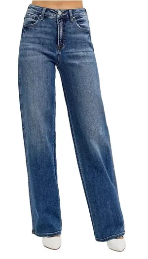 Risen Jeans Size 11 Straight Leg Blue Denim Distressed Wash thumbnail 1