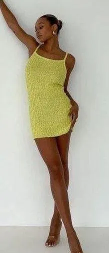 Rumored Yellow Palm Beach Mini Dress Size XS thumbnail 1