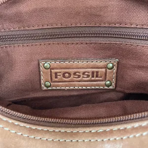Fossil Cognac Tan Leather Shoulder Bag Purse Y2K thumbnail 8
