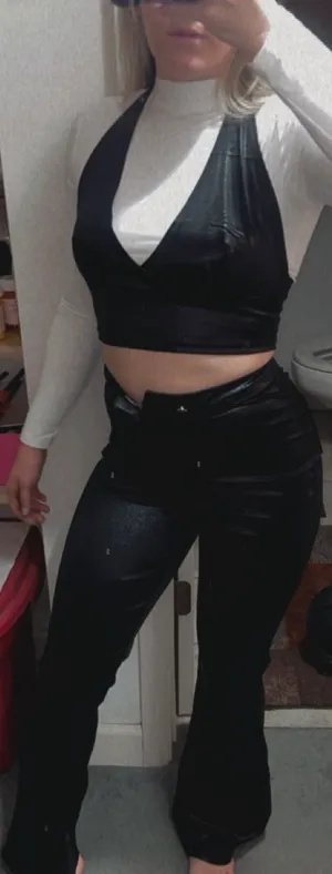 NWOT Reign Set Black Halter Top and Pants thumbnail 5