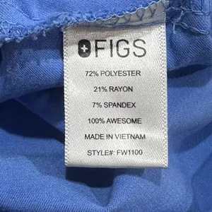 Women's FIGS Casma Scrub‎ Top Shirt Ceil Blue Medium Medical Healthcare Nurse thumbnail 5