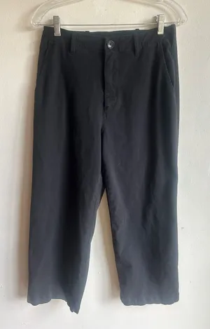 Monrow Black Wide Leg High Waist Crop Length Pants Size Small thumbnail 1