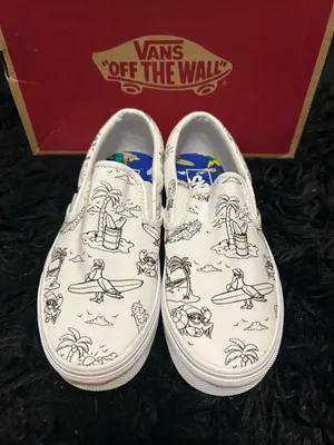 VANS u-color u-paint white summer print slip on shoes sneakers women’s 7 new thumbnail 7