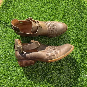 Born Viveka brown leather woven ankle booties Size 10M thumbnail 7