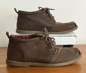 BOBS by‎ Skechers Womens Brown Chukka Boots Plaid Lined Memory Foam Size 7.5 thumbnail 1