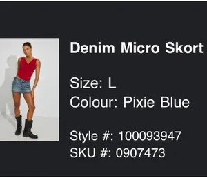 Garage Denim Micro Skort  In pixie blue  thumbnail 8