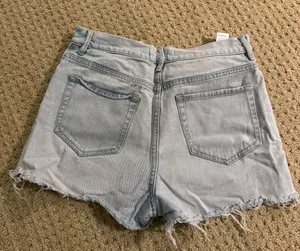 light wash jean shorts thumbnail 2