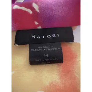 Natori Pajama Top Womens Medium Multicolor Floral Lounge Silky Button Up thumbnail 4