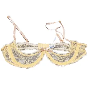 IEFIEL Women Sheer Lace Bra 1/4 Cups Push Up Underwired Bra. Size S thumbnail 2