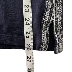 Talbots Women's Size‎ Petite Large Embroidered Navy Cotton Top Light Coastal thumbnail 8