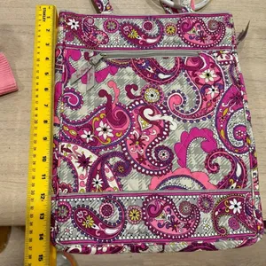 Vintage Vera Bradley Laptop Tote Bag Paisley Plaid case travel quilted pockets thumbnail 12