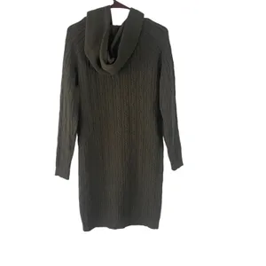Mystree Women's Size‎ Medium Grey Green Hooded Sweater Dress thumbnail 4