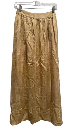 Sruti Dalmia Gold Stripe Maxi Skirt XS Resortwear Boho‎ Glam Flowy Capsule thumbnail 1