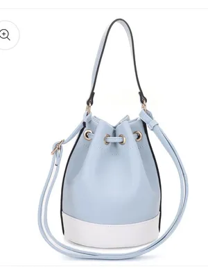 BADGLEY MISCHKA NEW YORK THE RAE BUCKET BAG in Blue & White NWT thumbnail 3